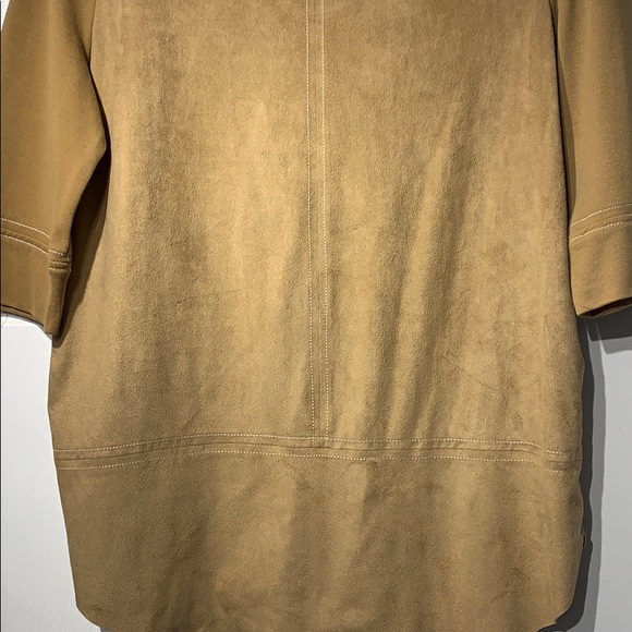 Zara Tan Mixed Suede Top New - Picture 5 of 13